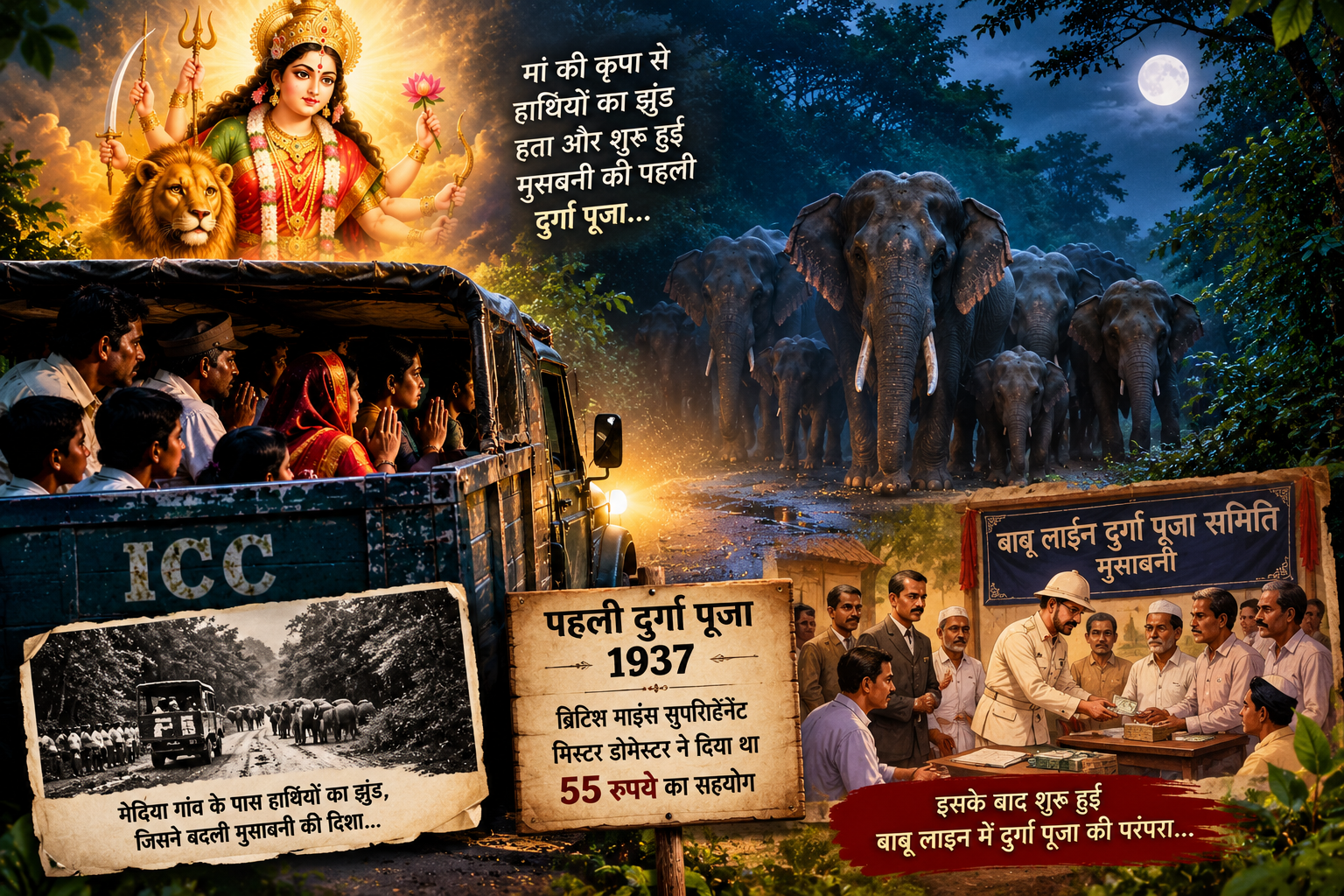 हाथियों के भय से शुरू हुई मुसाबनी की पहली दुर्गा पूजा, अंग्रेज अफसर ने दिया था 55 रुपये का सहयोग